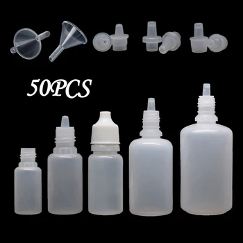 50Pcs 5ml-100ml New Plastic Dropper Bottles Empty Squeezable Eye Liquid Juice Oil Dropper Refillable Container +Funnel 
50Pcs 5ml-100ml New Plastic Dropper Bottles Empty Squeezable Eye Liquid Juice Oil Dropper Refillable Container +Funnel