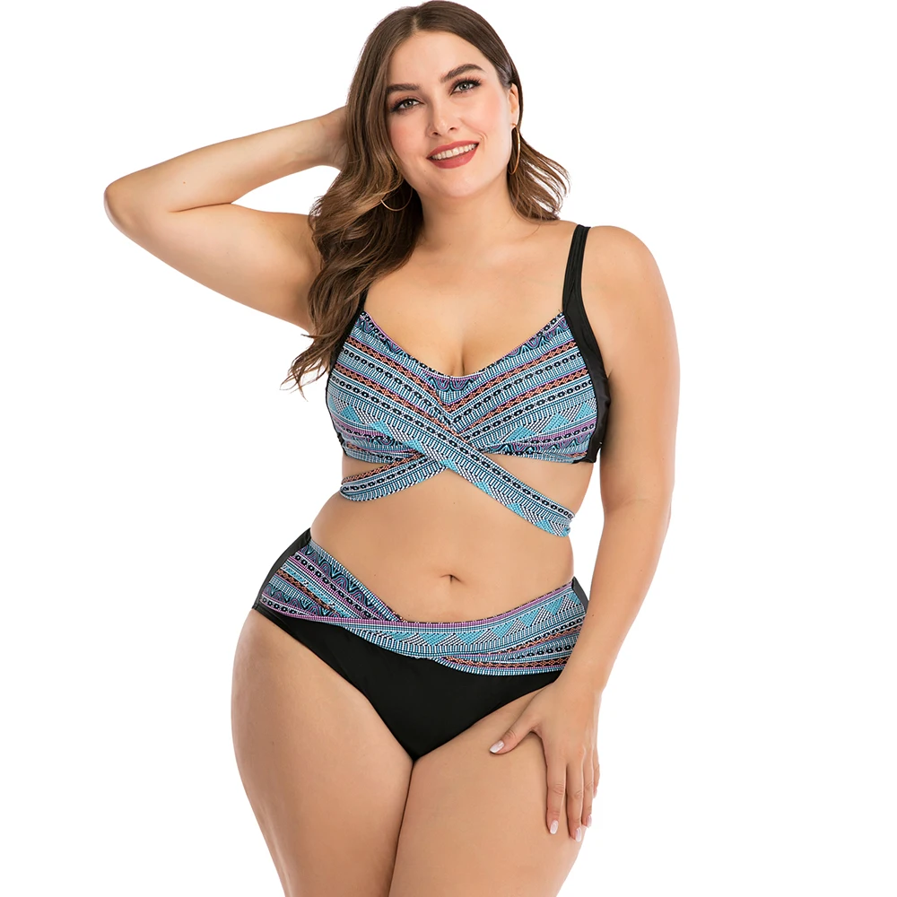 Lunamy 2020 Cross Bandage Bikini Set Women Plus Size Swimwear High Waist Bikini Retro Striped Swimsuit Big Size Swimming Biquini
Lunamy 2020 Cross Bandage Bikini Set Women Plus Size Swimwear High Waist Bikini Retro Striped Swimsuit Big Size Swimming Biquini