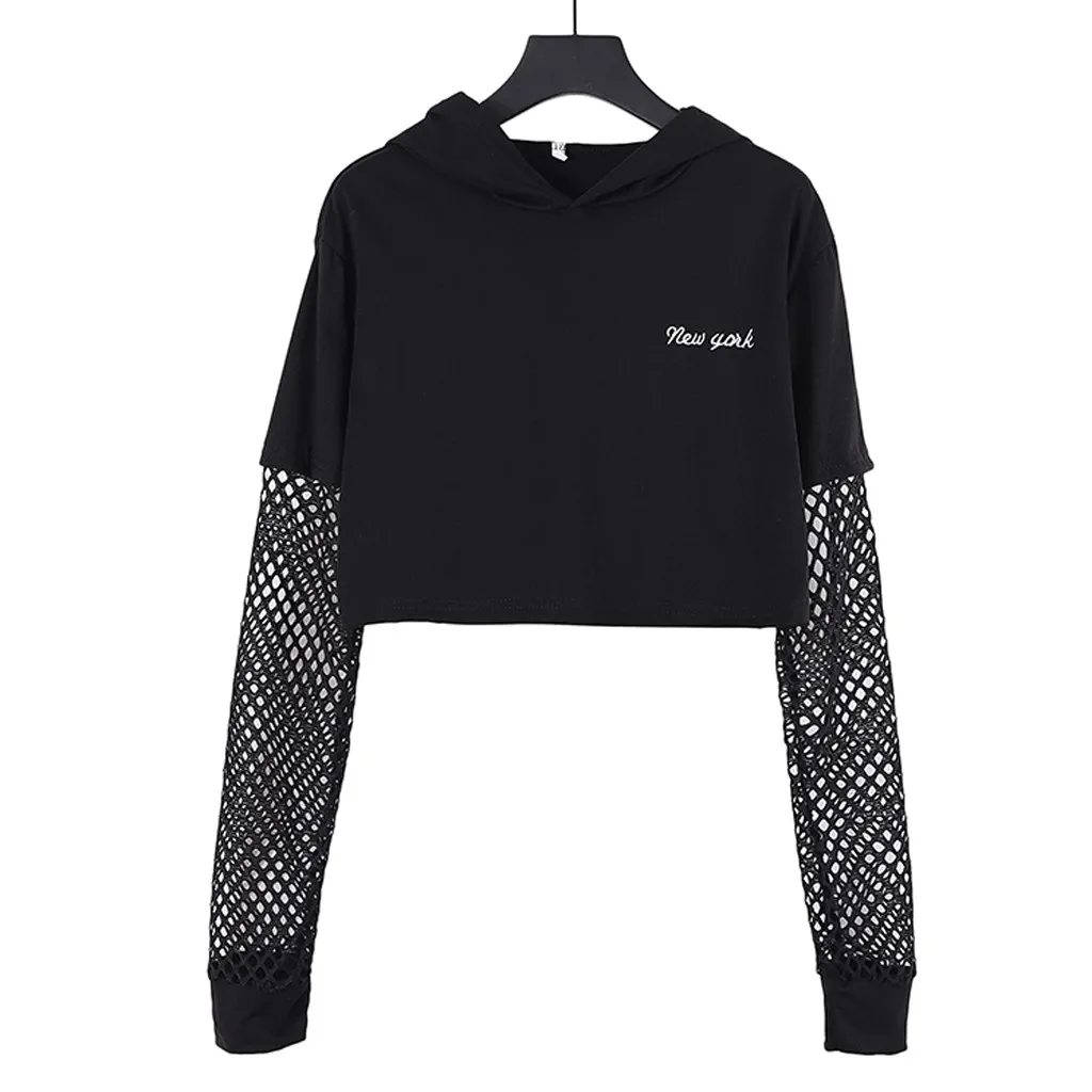 feitong 2019 mujer Sweatshirt gothic Fashion Women Casual Long Sleeve Mesh Patchwork Hooded Sweatshirt Pullover толстовка #40830
feitong 2019 mujer Sweatshirt gothic Fashion Women Casual Long Sleeve Mesh Patchwork Hooded Sweatshirt Pullover толстовка #40830