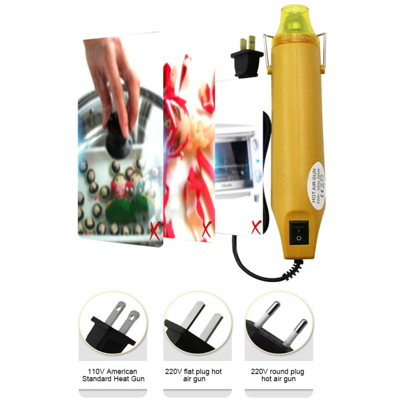 110V/220V ABS Stainless Steel Mini Hot Heat Air Gun Shrink Electric Drying Tool DIY Embossing Thermal Craft Works Power Tools
110V/220V ABS Stainless Steel Mini Hot Heat Air Gun Shrink Electric Drying Tool DIY Embossing Thermal Craft Works Power Tools