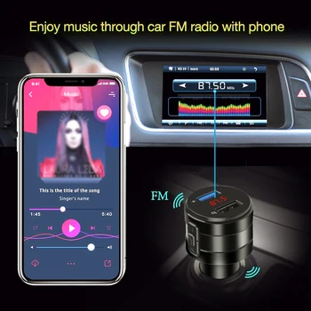 Wireless Handsfree Car Bluetooth 5.0 Kit FM Transmitter Car MP3 Player 3.6A Fast Charge Dual USB Charger Support TF Card Z2
Wireless Handsfree Car Bluetooth 5.0 Kit FM Transmitter Car MP3 Player 3.6A Fast Charge Dual USB Charger Support TF Card Z2