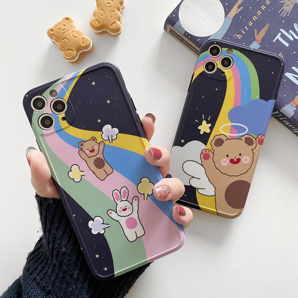 For iPhone 11 Pro XS Max XR X Case Cute Cartoon Rainbow Bear Pattern Phone Case For iPhone SE 8 7 Plus Soft TPU Shockproof Cover
For iPhone 11 Pro XS Max XR X Case Cute Cartoon Rainbow Bear Pattern Phone Case For iPhone SE 8 7 Plus Soft TPU Shockproof Cover