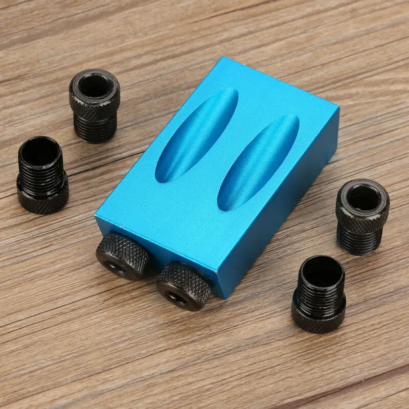 Blue Hole Locator Oblique Set Pocket Jig Kit Guide Drilling Angle Craft