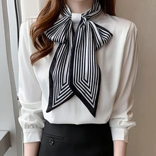 Striped Bow Shirt 2022 Spring Office Lady Blouse Women Long Sleeve Ladies Tops Korean Fashion Clothes Loose Blouses Et Chemises
Striped Bow Shirt 2022 Spring Office Lady Blouse Women Long Sleeve Ladies Tops Korean Fashion Clothes Loose Blouses Et Chemises