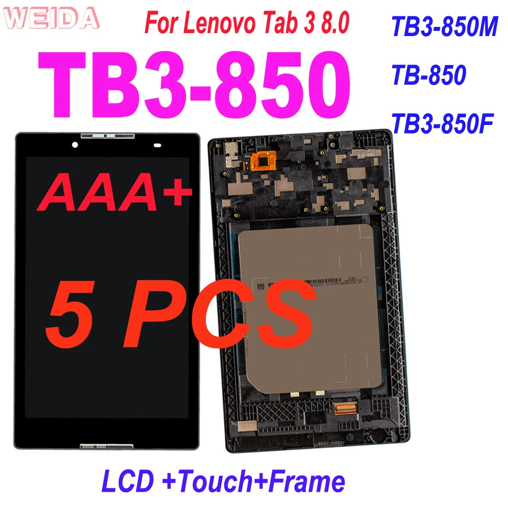 5 PCS New 8'' For Lenovo Tab 3 TAB3 8.0 Tab3-850 TB3-850M TB-850 TB3-850F Touch Screen Digitizer LCD Display Assembly with Frame
5 PCS New 8'' For Lenovo Tab 3 TAB3 8.0 Tab3-850 TB3-850M TB-850 TB3-850F Touch Screen Digitizer LCD Display Assembly with Frame
