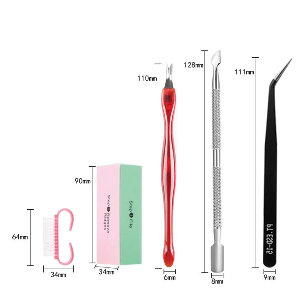 

Nail Art Tool Set Polishing Strip Nail File Stainless Steel Dead Skin Scissor Dead Skin Fork Manicure Remover Tools Set