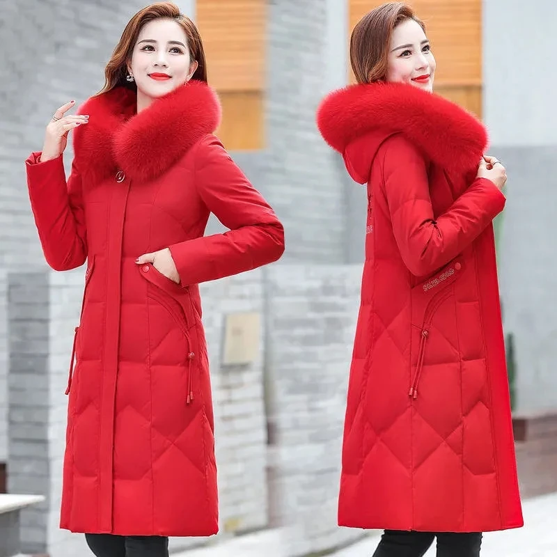 2023 Winter New Down Cotton Coat Women Long Warm Cotton-Padded Parkas Coats Big Fur Collar Hooded Slim Overcoat Pocket Plus si
2023 Winter New Down Cotton Coat Women Long Warm Cotton-Padded Parkas Coats Big Fur Collar Hooded Slim Overcoat Pocket Plus si