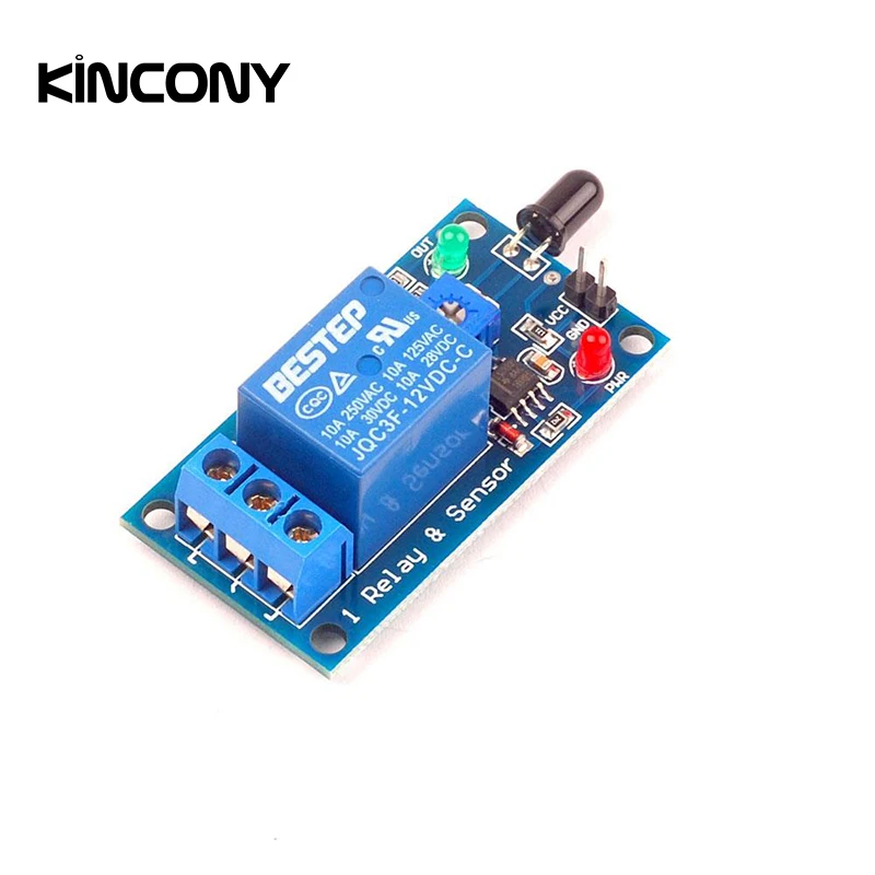 Kincony 1 канал DC12V пламени Сенсор модуль огонь оповещение при обнаружении реле для