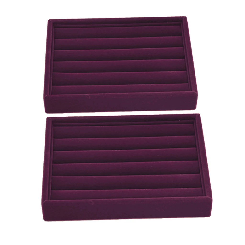 2 lot Luxury Roomy Stackable 5 Slots Studs Jewelry Display Tray Storage Box 2 lot Luxury Roomy Stackable 5 Slots Studs Jewelry Display Tray Storage Box