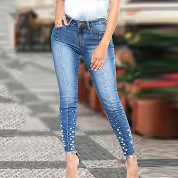2019 New Blue Jeans Pancil Pants Women High Waist Slim Pearl Skinny Denim Jeans Casual Stretch Skinny Trousers Jean d#
2019 New Blue Jeans Pancil Pants Women High Waist Slim Pearl Skinny Denim Jeans Casual Stretch Skinny Trousers Jean d#