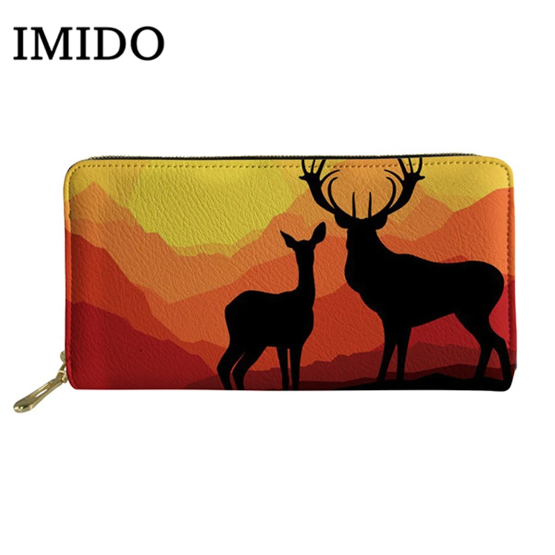 IMIDO Women Wallets African Elk Printing Ladies Long Zip Wallet Multifunction Wallets For Female Travel Coin Purse Girl Coin Bag
IMIDO Women Wallets African Elk Printing Ladies Long Zip Wallet Multifunction Wallets For Female Travel Coin Purse Girl Coin Bag