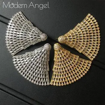 ModemAngel fan shape Full Mirco Paved Micro Zirconia Women Bridal Dress Wedding Everyday Drop Earring Fashion Jewelry
ModemAngel fan shape Full Mirco Paved Micro Zirconia Women Bridal Dress Wedding Everyday Drop Earring Fashion Jewelry