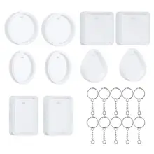 20 Pcs Set Crystal Epoxy Resin Mold Pendant Casting Silicone Mold Kit Pendant Elliptical Mirror Drop Mold With Key Ring
20 Pcs Set Crystal Epoxy Resin Mold Pendant Casting Silicone Mold Kit Pendant Elliptical Mirror Drop Mold With Key Ring
