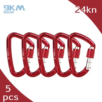 Lightweight 24kN D Shaped Carabiner Screw Gate Locking Main Lock for Use Outdoor Rock Climbing Pulley Working Accessories Pack
Lightweight 24kN D Shaped Carabiner Screw Gate Locking Main Lock for Use Outdoor Rock Climbing Pulley Working Accessories Pack