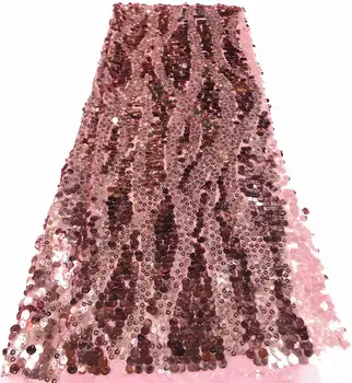 African Super Sequins mesh lace fabric High quality for Nigerian Best party dress FR1113
African Super Sequins mesh lace fabric High quality for Nigerian Best party dress FR1113