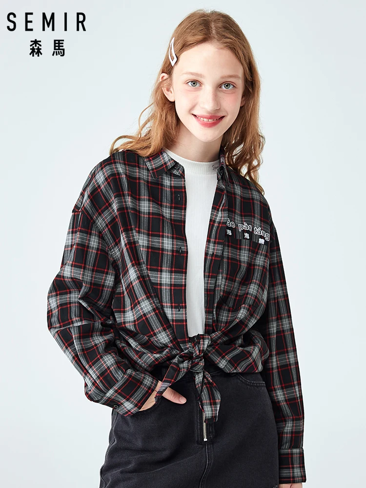 SEMIR Long Sleeve blouse Women 2019 Autumn New Embroidered Print Shirt Student Vintage Plaid Loose Tide Top
SEMIR Long Sleeve blouse Women 2019 Autumn New Embroidered Print Shirt Student Vintage Plaid Loose Tide Top