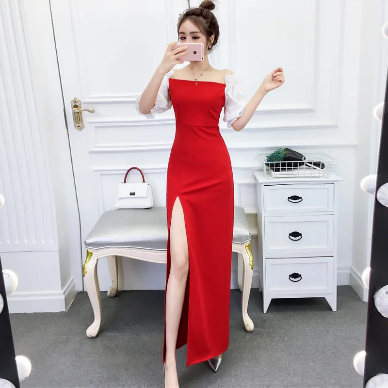 2019 Summer New Style Fashion Elegant Gauze Joint Tube Top off-Shoulder Formal Dress Long Skirts Waist Hugging Sheath Dress Wome
2019 Summer New Style Fashion Elegant Gauze Joint Tube Top off-Shoulder Formal Dress Long Skirts Waist Hugging Sheath Dress Wome