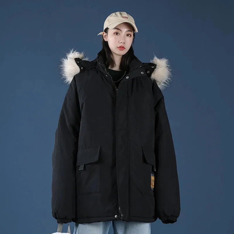 Cotton-padded Outerwear Winter Padded Jacket 2021 New Style Ladies Mid-length Zipper Thick Hood Plus Fluffy Collar
Cotton-padded Outerwear Winter Padded Jacket 2021 New Style Ladies Mid-length Zipper Thick Hood Plus Fluffy Collar