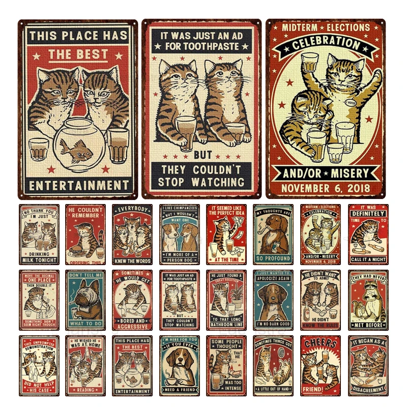 Cute Cat Dog Tin Sign Decor For Bar Pub Cave Vintage Pin Up Metal Signs Pet Store Home Wall Art Painting Decoration Plate Poster
Cute Cat Dog Tin Sign Decor For Bar Pub Cave Vintage Pin Up Metal Signs Pet Store Home Wall Art Painting Decoration Plate Poster
