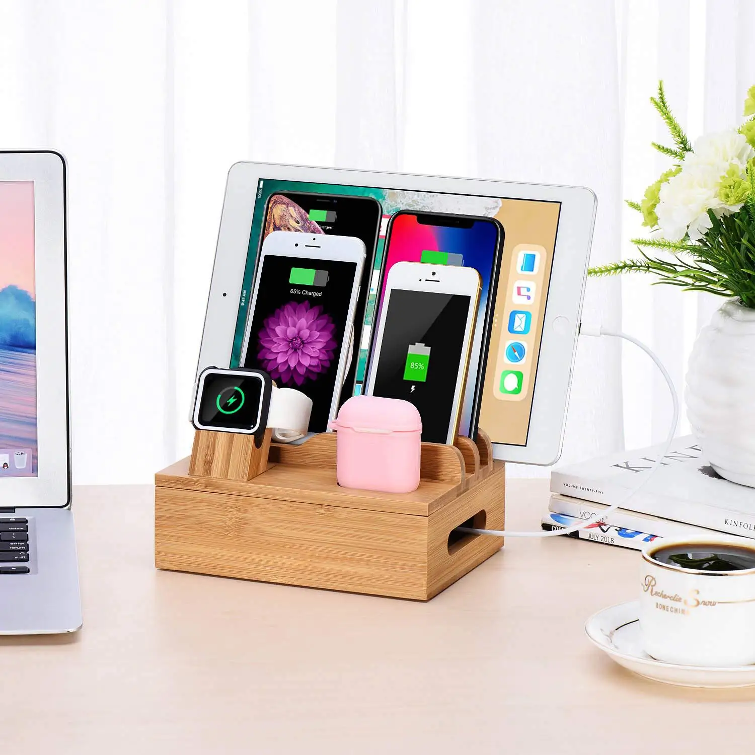 Creative Bamboo Multi-functional Desktop Storage Box Mobile Phone Tablet Earphones Watch-charging Bracket Manufacturers Direct S
Creative Bamboo Multi-functional Desktop Storage Box Mobile Phone Tablet Earphones Watch-charging Bracket Manufacturers Direct S