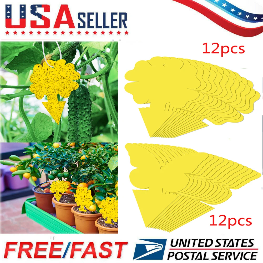 12/24 Pack Yellow Sticky Traps Waterproof Strong Glue Fruit Fly Traps Dual-Sided Sticky Traps For Aphids Gnats Whiteflies
12/24 Pack Yellow Sticky Traps Waterproof Strong Glue Fruit Fly Traps Dual-Sided Sticky Traps For Aphids Gnats Whiteflies