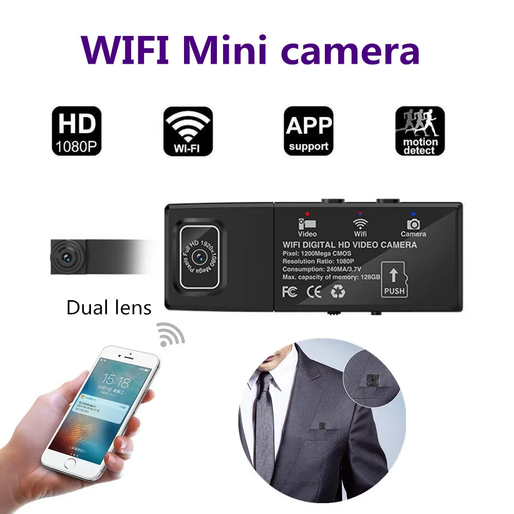HD 1080P Mini Camera Dual Lens wifi P2P Infrared Camera Remote Control T189 Camcorder Video Recorder Pocket Cam for xiaomi ios
HD 1080P Mini Camera Dual Lens wifi P2P Infrared Camera Remote Control T189 Camcorder Video Recorder Pocket Cam for xiaomi ios