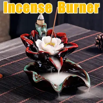 Retro Incense Burner Holder Ceramic Lotus Backflow Censer Smoke Waterfall Aroma Burner Decoration Use In Home Office Teahouse
Retro Incense Burner Holder Ceramic Lotus Backflow Censer Smoke Waterfall Aroma Burner Decoration Use In Home Office Teahouse