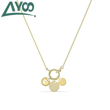 AYOO high quality swa, temperament crystal gold multi-pendant spring clasp clavicle chain racket coin shape women's necklace
AYOO high quality swa, temperament crystal gold multi-pendant spring clasp clavicle chain racket coin shape women's necklace