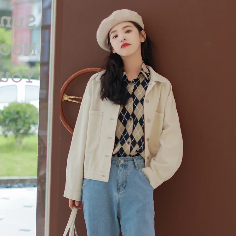 2018 Autumn New Style Korean-style Loose-Fit Versatile Hong Kong Style Long Sleeve Solid Color Short Jeans Coat Tops Jacket Wome
2018 Autumn New Style Korean-style Loose-Fit Versatile Hong Kong Style Long Sleeve Solid Color Short Jeans Coat Tops Jacket Wome
