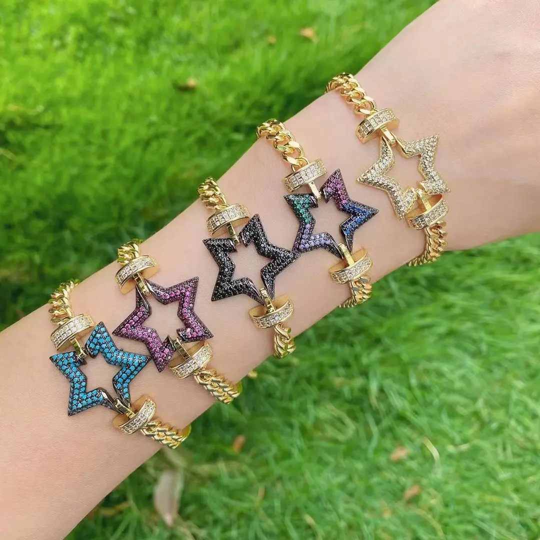 5PCS, Vintage Multicolor Crystal CZ Pave Curb Chain Bracelets For Women Girls Copper Star Beads Bangles Bracelet Punk Jewelry
5PCS, Vintage Multicolor Crystal CZ Pave Curb Chain Bracelets For Women Girls Copper Star Beads Bangles Bracelet Punk Jewelry
