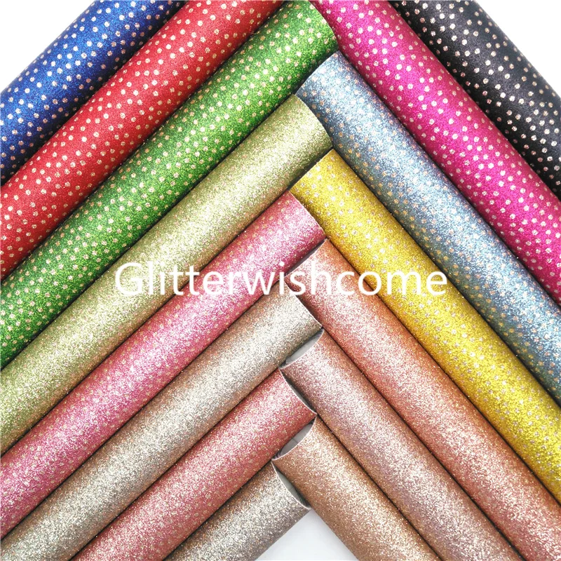 Glitterwishcome в Золотой горошек отражающий свет блеск с принтом из кожи и ткани листы