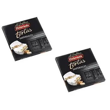 Delaviuda - Pack included 2 Turron Torta Imperial, Torta Almond Honey Crunch Nougat (hard). - Supreme Quality - 200gr (No 
Delaviuda - Pack included 2 Turron Torta Imperial, Torta Almond Honey Crunch Nougat (hard). - Supreme Quality - 200gr (No