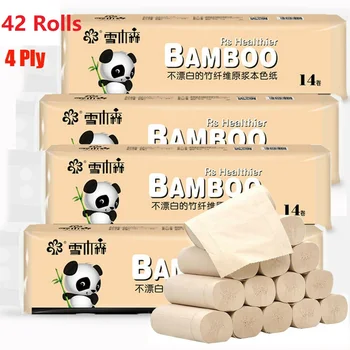 42 Rolls Natural Bamboo Pulp Toilet Paper Household Soft Bathroom Tissue 4 Layers Home Kitchen Office Roll Paper Large Pack
42 Rolls Natural Bamboo Pulp Toilet Paper Household Soft Bathroom Tissue 4 Layers Home Kitchen Office Roll Paper Large Pack