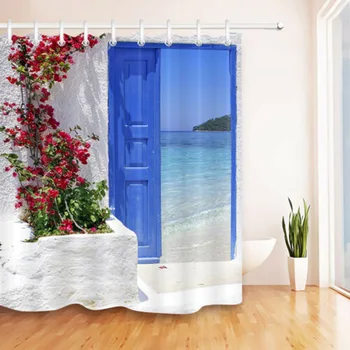 Landscape Shower Curtain Classical Building Blue Wood Door Red Flowers Aegean Scenery Cloth Fabric Bathroom Decor Set with Hooks 
Landscape Shower Curtain Classical Building Blue Wood Door Red Flowers Aegean Scenery Cloth Fabric Bathroom Decor Set with Hooks