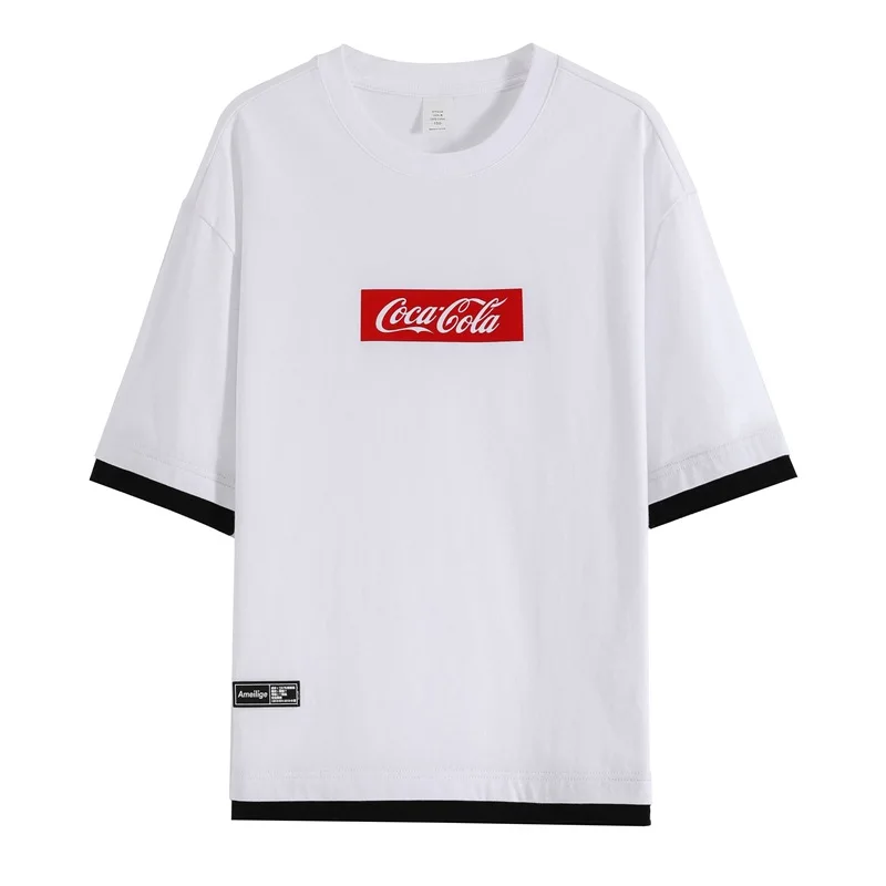 Coca Cola Joint Short Sleeve Oversize Loose Shoulder Double Color Hem Flocked Logo Coca-Cola T-shirt
Coca Cola Joint Short Sleeve Oversize Loose Shoulder Double Color Hem Flocked Logo Coca-Cola T-shirt