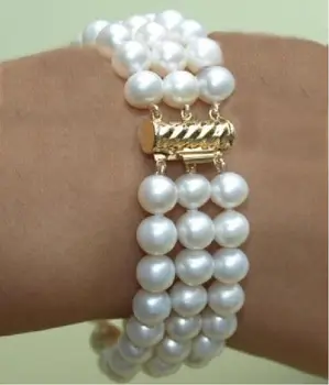 BEAUTIFUL 3 ROW 8-9MM 7.5-8" SOUTH SEA WHITE NATURAL PEARL BRACELET 14kgp YELLOW (9.31)
BEAUTIFUL 3 ROW 8-9MM 7.5-8" SOUTH SEA WHITE NATURAL PEARL BRACELET 14kgp YELLOW (9.31)