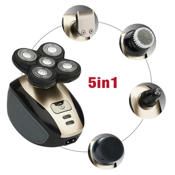 5 in 1 Rechargeable Electric Shaver Five Floating Heads Razors Hair Clipper Nose Ear Hair Trimmer Men Facial Cleaning Brush
5 in 1 Rechargeable Electric Shaver Five Floating Heads Razors Hair Clipper Nose Ear Hair Trimmer Men Facial Cleaning Brush