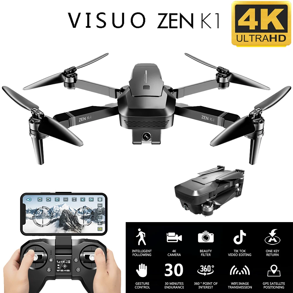 VISUO ZEN K1 4K GPS Brushless Drone With Dual Camera 120° Angle 5G WIFI Beauty Filter Optiacal Flow Figure Follow RC Quadcopter
VISUO ZEN K1 4K GPS Brushless Drone With Dual Camera 120° Angle 5G WIFI Beauty Filter Optiacal Flow Figure Follow RC Quadcopter