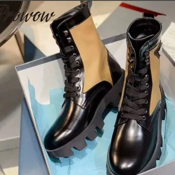 Prowow High Quality New Genuine Leather Round Toe Lace Up Ankle Boots Platform Martin Boots Zpatos Mujer Shoes Women
Prowow High Quality New Genuine Leather Round Toe Lace Up Ankle Boots Platform Martin Boots Zpatos Mujer Shoes Women