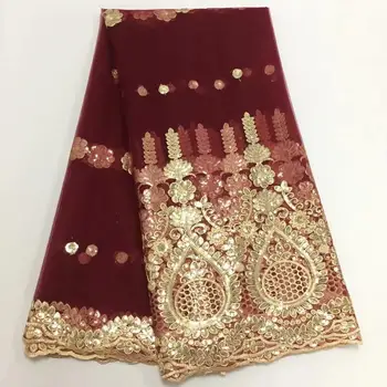 Fashion Wedding Lace Fabric with Sequins High Quality Wine Red Gold Pink White Sequins Lace Fabric Nigerian Tulle Lace Fabric for Party Dress
Fashion Wedding Lace Fabric with Sequins High Quality Wine Red Gold Pink White Sequins Lace Fabric Nigerian Tulle Lace Fabric for Party Dress