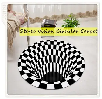 3D Geometric Illusion Non-Slip Carpet Black And White Stereo Vision Circular Carpet Artistic Coffee Table Carpet Sofa Blanket
3D Geometric Illusion Non-Slip Carpet Black And White Stereo Vision Circular Carpet Artistic Coffee Table Carpet Sofa Blanket
