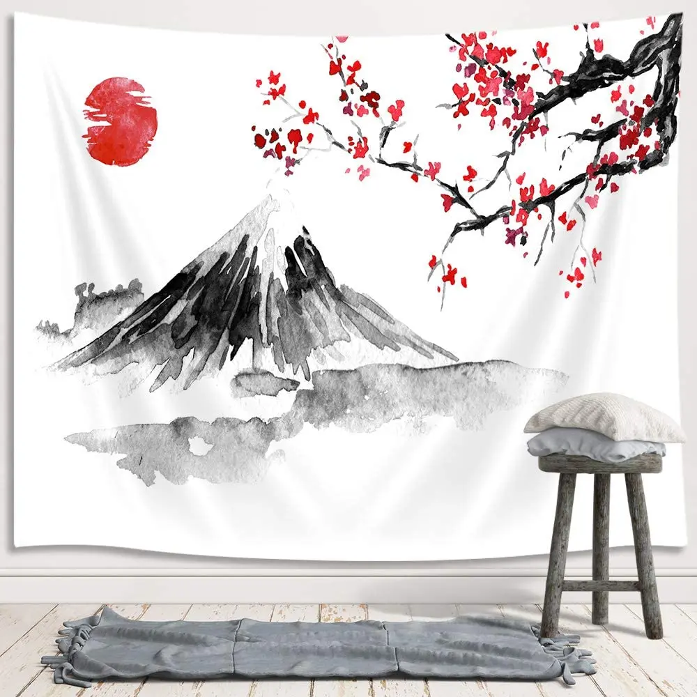 Гобелен для японского декора, гобелен для стен в стиле аниме Fuji Red Sun, японское искусство, украшения из вишневого цветка
Гобелен для японского декора, гобелен для стен в стиле аниме Fuji Red Sun, японское искусство, украшения из вишневого цветка