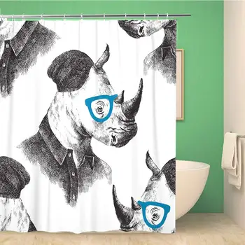 Bathroom Shower Curtain Pattern Dressed Up Rhino in Hipster Animal Anthropomorphic Anthropomorphism 66x72 inches Waterproof Bath
Bathroom Shower Curtain Pattern Dressed Up Rhino in Hipster Animal Anthropomorphic Anthropomorphism 66x72 inches Waterproof Bath