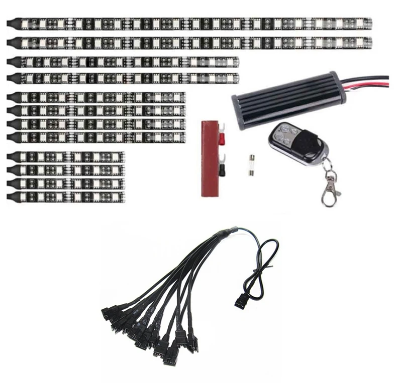 12Pcs Motorcycle RGB Glow Light Strip LED Flashing Strip Light Glow Neon Wireless Remote Motorcycle New Car Light
12Pcs Motorcycle RGB Glow Light Strip LED Flashing Strip Light Glow Neon Wireless Remote Motorcycle New Car Light