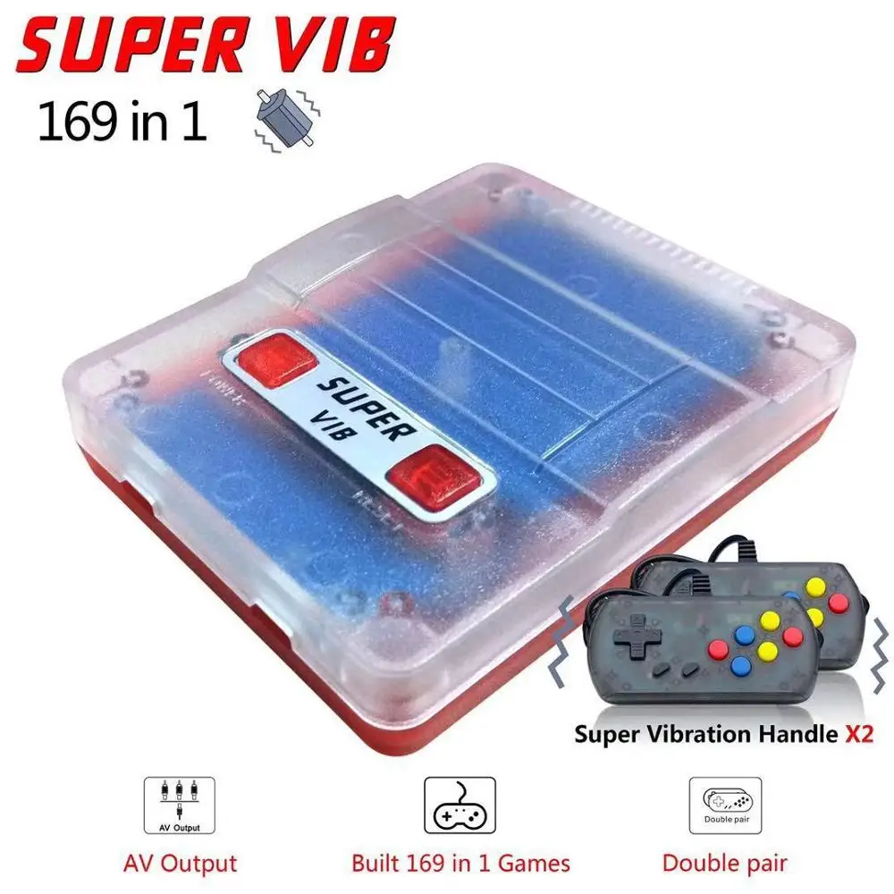 New Super VIB vibration 8 bit 169 in 1 TV SNES game machine red and white machine nostalgic home FC doubles video game console
New Super VIB vibration 8 bit 169 in 1 TV SNES game machine red and white machine nostalgic home FC doubles video game console