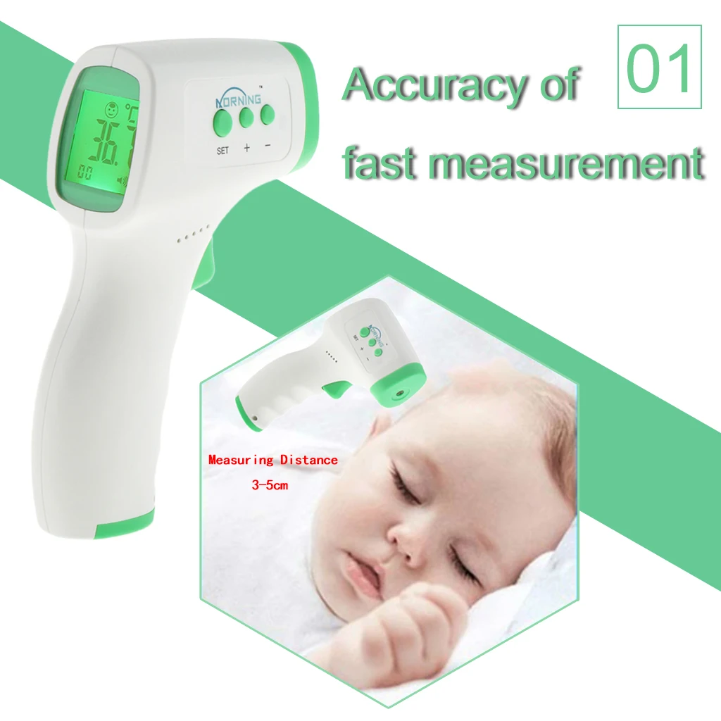 Non-contact Infrared Baby Thermometer Digital Forehead Body Thermometer 32-42 ℃ Non-contact Infrared Baby Thermometer Digital Forehead Body Thermometer 32-42 ℃