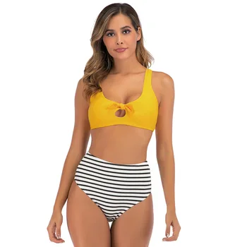 Bikinis 2020 swimsuit High Waisted Bikini Sexy Swimwear Female Stripes Backless Split Swimsuit Woman
Bikinis 2020 swimsuit High Waisted Bikini Sexy Swimwear Female Stripes Backless Split Swimsuit Woman