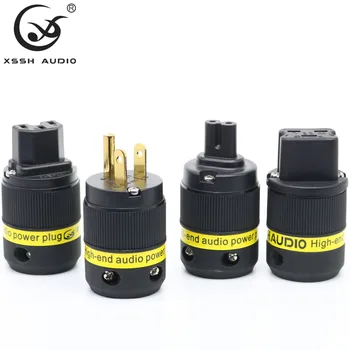 XSSH hufi Figure 8 20A IEC US plug DIY Hi-end HIFI Pure copper brass plated gold Electrical 18mm AC Female Male power connector
XSSH hufi Figure 8 20A IEC US plug DIY Hi-end HIFI Pure copper brass plated gold Electrical 18mm AC Female Male power connector