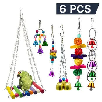 6Pcs/set Parrot Bird Toy Swing Hammock Bell Hanging Toy Finches Chewing Bite Rattan Balls Pet Supplies Parakeet Cage Accessories
6Pcs/set Parrot Bird Toy Swing Hammock Bell Hanging Toy Finches Chewing Bite Rattan Balls Pet Supplies Parakeet Cage Accessories