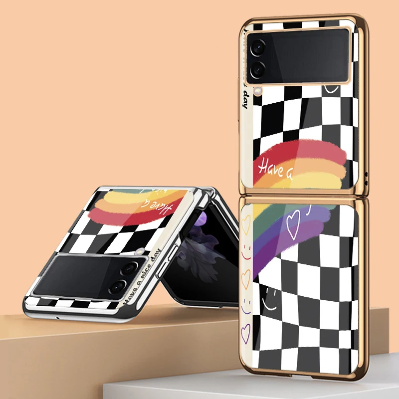 Чехол-книжка Z Flip 3 для Samsung Galaxy Z Flip 3 Z Flip 2, радужный узор, покрытие из закаленного стекла, чехол для телефона
Чехол-книжка Z Flip 3 для Samsung Galaxy Z Flip 3 Z Flip 2, радужный узор, покрытие из закаленного стекла, чехол для телефона